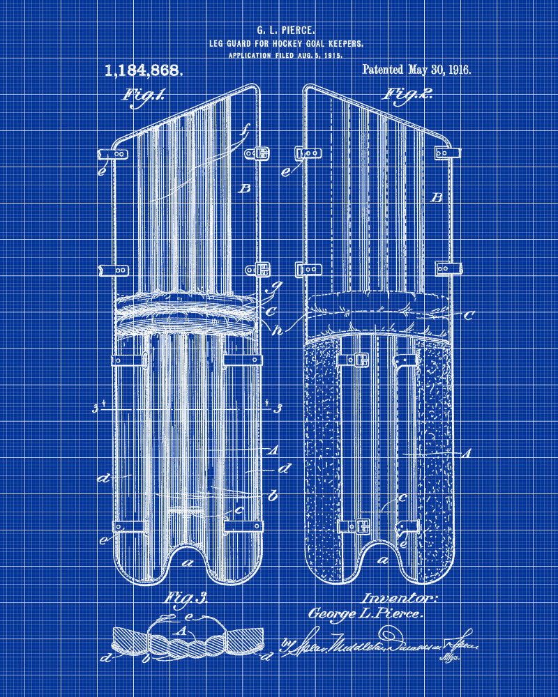 Hockey Leg Guard Patent Print Sports Wall Art
