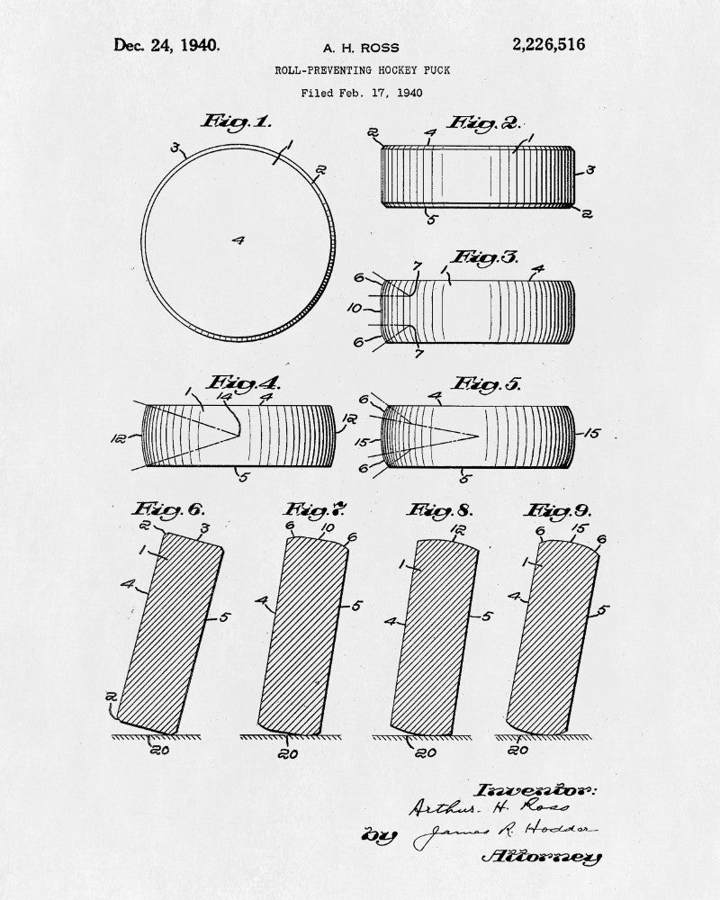 Hockey Puck Patent Print Sports Blueprint Man Cave Poster - OnTrendAndFab