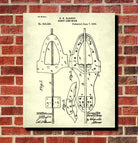 Ice Hockey Skate Boot Patent Print Sports Poster