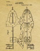 Ice Hockey Skate Boot Patent Print Sports Poster