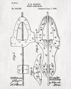 Ice Hockey Skate Boot Patent Print Sports Poster