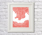 Hong Kong City Street Map Print Modern Art Poster