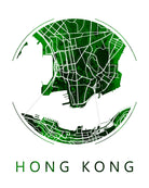 Hong Kong City Street Map Custom Wall Map Poster