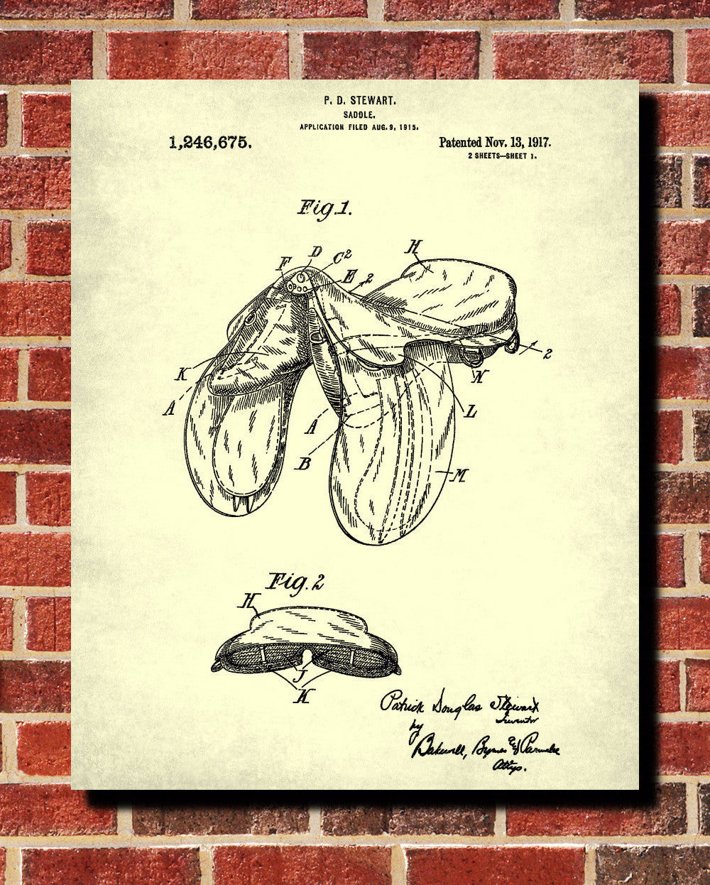 Saddle Patent Print Horse Riding Poster Equestrian Blueprint - OnTrendAndFab