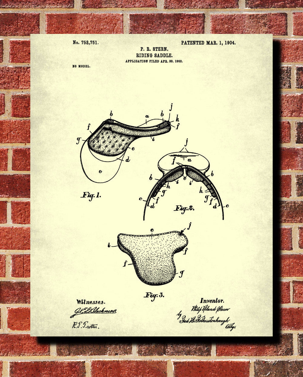 Saddle Patent Print Equestrian Blueprint Horse Riding Poster - OnTrendAndFab