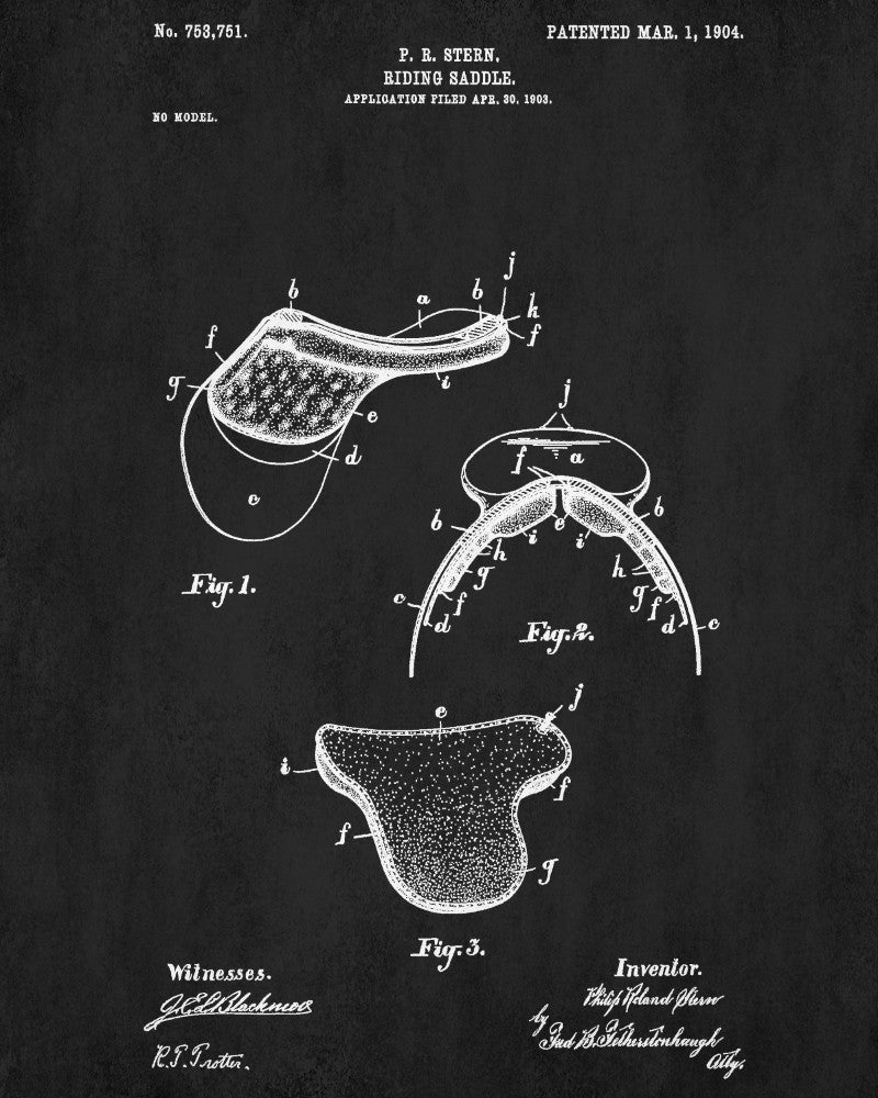 Saddle Patent Print Equestrian Blueprint Horse Riding Poster - OnTrendAndFab