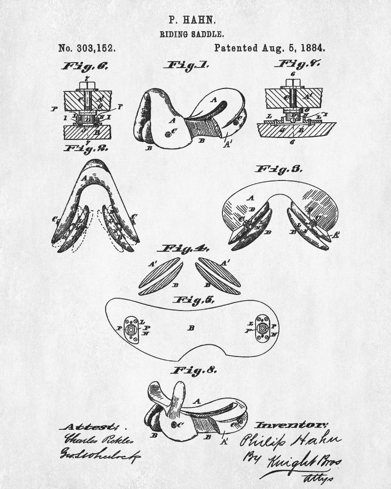 Saddle Blueprint Equestrian Patent Print Horse Riding Poster - OnTrendAndFab