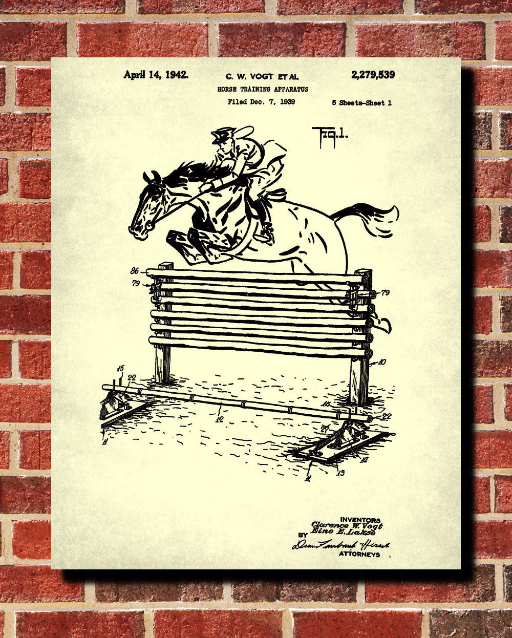 Horse Training Oxer Blueprint Equestrian Patent Print Riding Art Poster - OnTrendAndFab