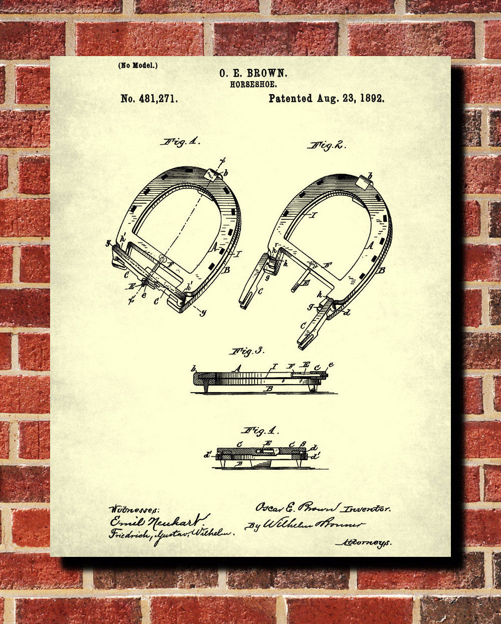Horse Shoes Patent Print Equestrian Art Poster Riding Blueprint - OnTrendAndFab