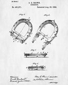 Horse Shoes Patent Print Equestrian Art Poster Riding Blueprint - OnTrendAndFab