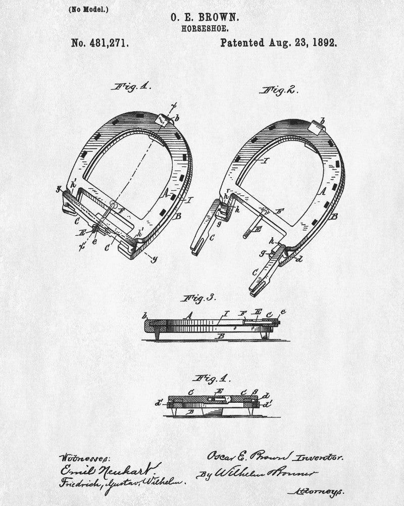 Horse Shoes Patent Print Equestrian Art Poster Riding Blueprint - OnTrendAndFab