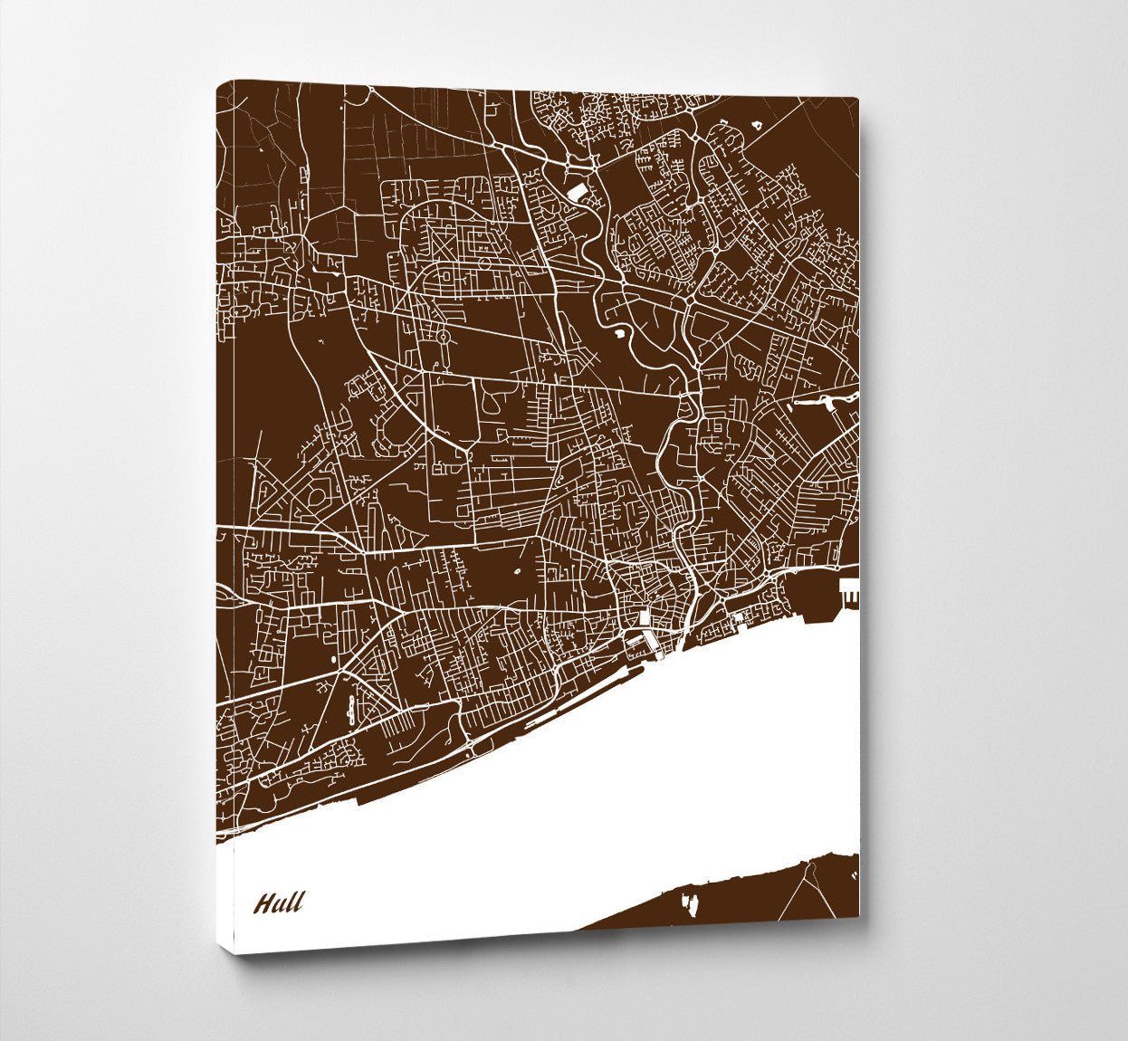 Hull, England City Street Map Print Feature Wall Art Poster