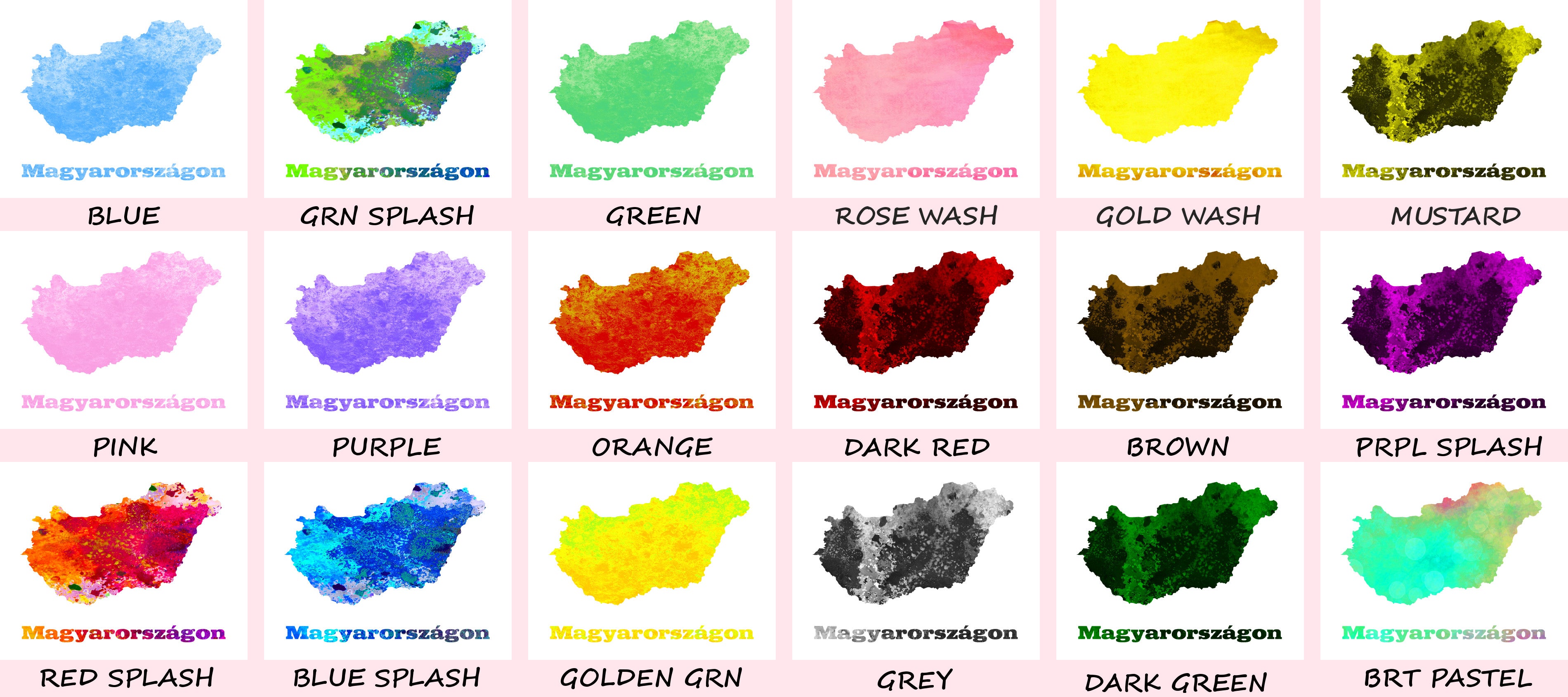 Hungary Map Print Outline Wall Map of Hungary