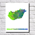 Hungary Map Print Outline Wall Map of Hungary