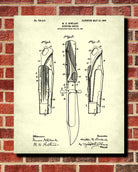 Hunting Knife Patent Print Outdoors Blueprint Survival Poster - OnTrendAndFab