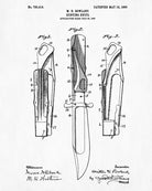 Hunting Knife Patent Print Outdoors Blueprint Survival Poster - OnTrendAndFab