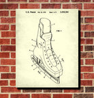 Ice Hockey Poster Skate Boot Patent Print Sports Blueprint