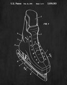 Ice Hockey Poster Skate Boot Patent Print Sports Blueprint