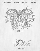 Ice Hockey Poster Pads Patent Print Sports Blueprint