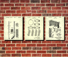 Ice Hockey Patent Prints Set 3 Ice Skating Posters Sports