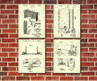 Ice Hockey Patent Prints Set 4 Ice Skating Posters Sports