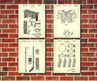 Ice Hockey Patent Prints Set 4 Ice Skating Posters Sports