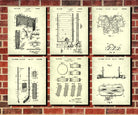 Ice Hockey Patent Prints Set 6 Ice Skating Posters Sports