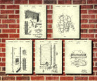 Ice Hockey Patent Prints Set 5 Sports Blueprint Posters