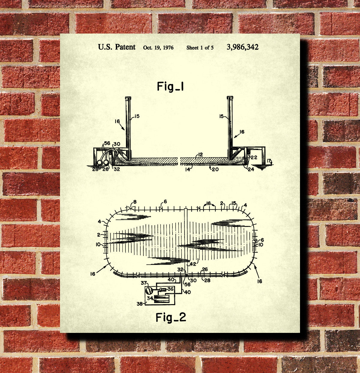 Ice Hockey Poster Ice Rink Fence Patent Print Sports Blueprint