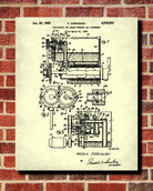 Ice Cream Machine Patent Print Cafe Poster Kitchen Wall Art Blueprint - OnTrendAndFab