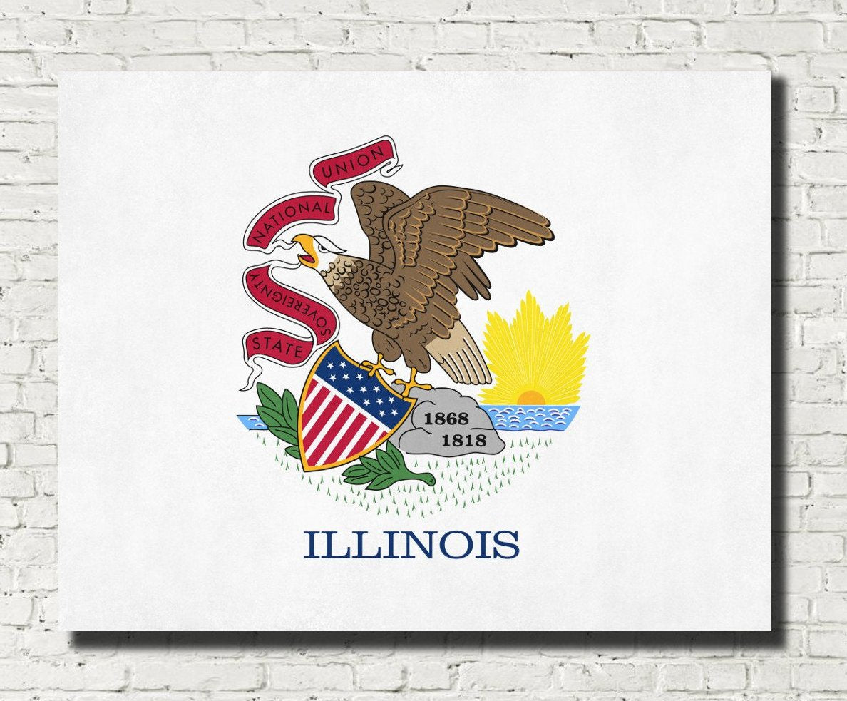 Illinois State Flag Print
