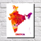 India Map Print Outline Wall Map of India