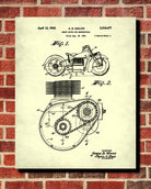 Indian Motorcycle Patent Print Biking Blueprint Motorbike Poster - OnTrendAndFab
