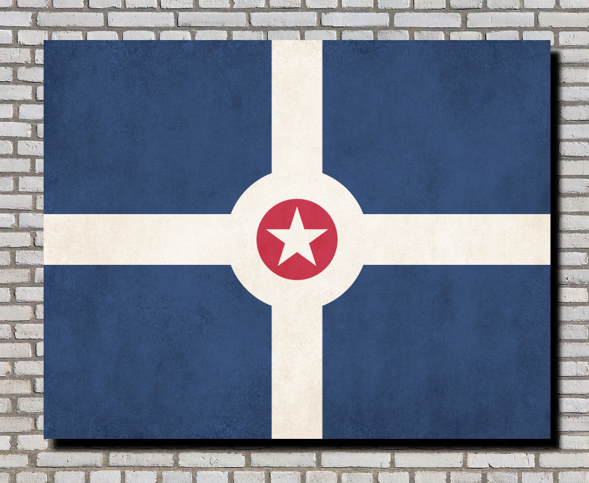 Indianapolis Indiana City Flag Print