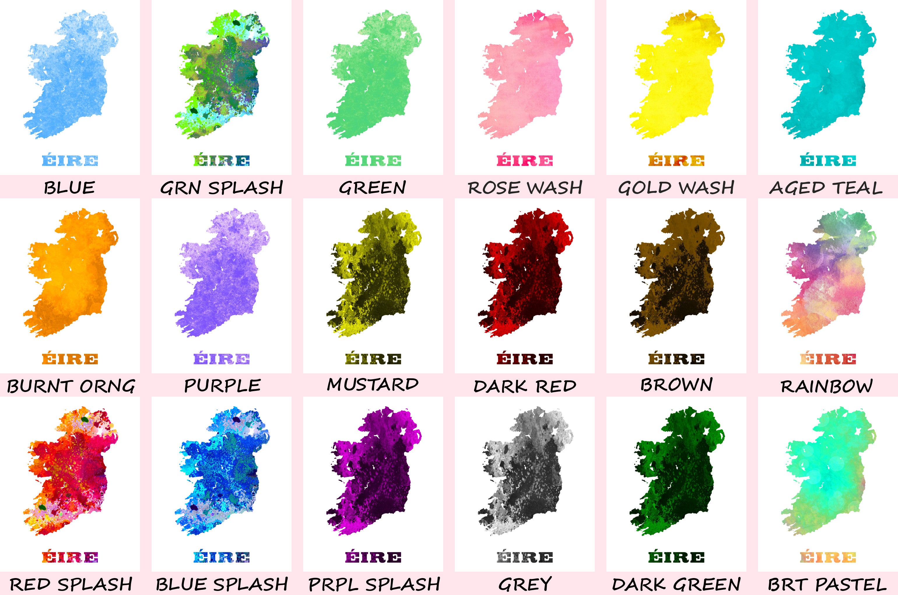 Ireland Map Print Outline Wall Map of Ireland