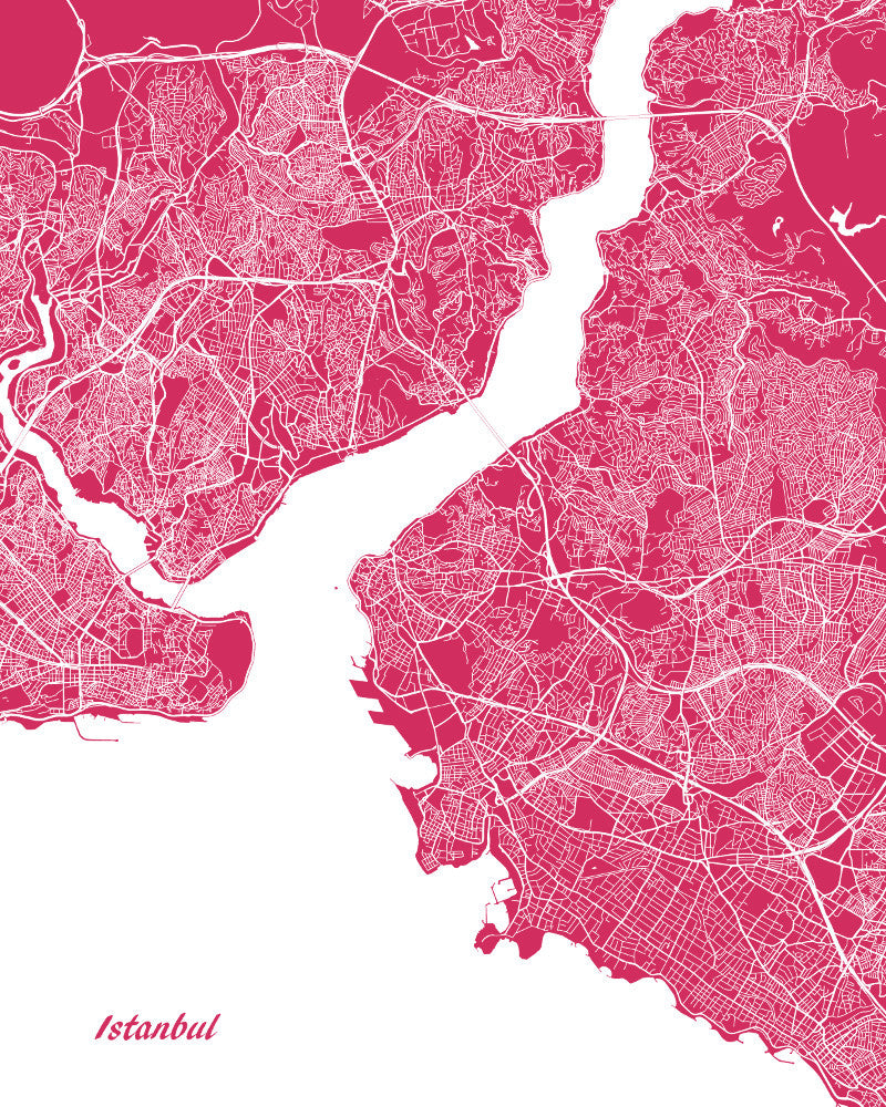 Istanbul City Street Map Print Modern Art Poster Home Decor - OnTrendAndFab
