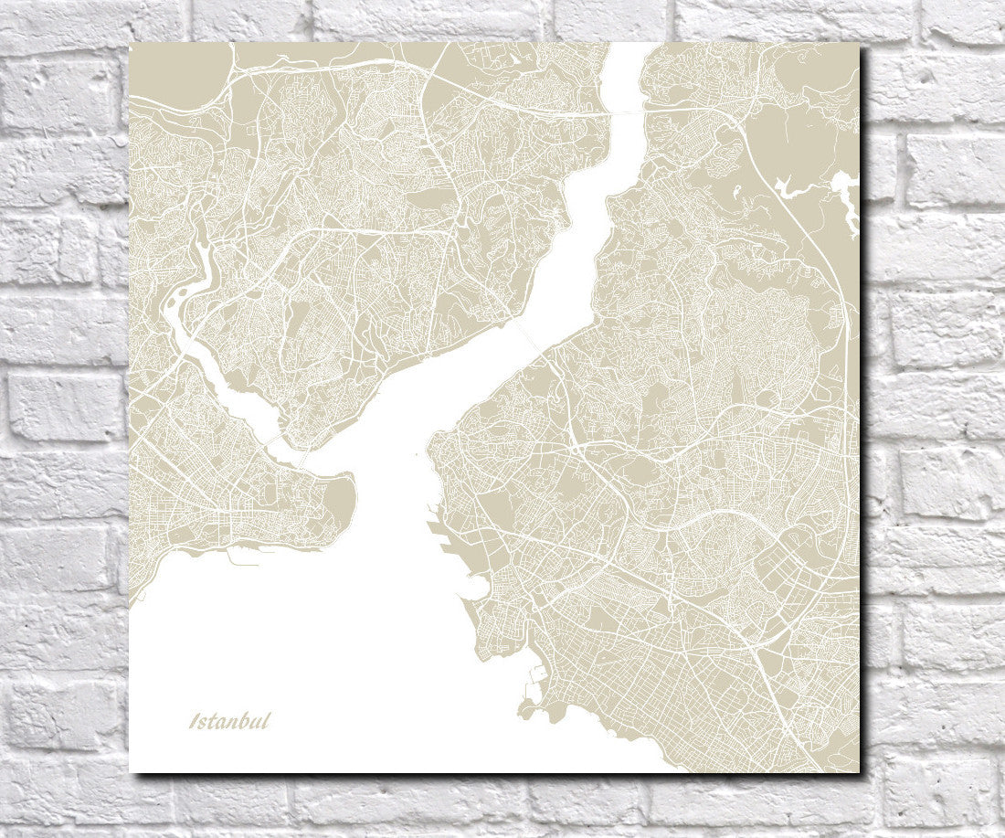 Istanbul City Street Map Print Modern Art Poster Home Decor - OnTrendAndFab