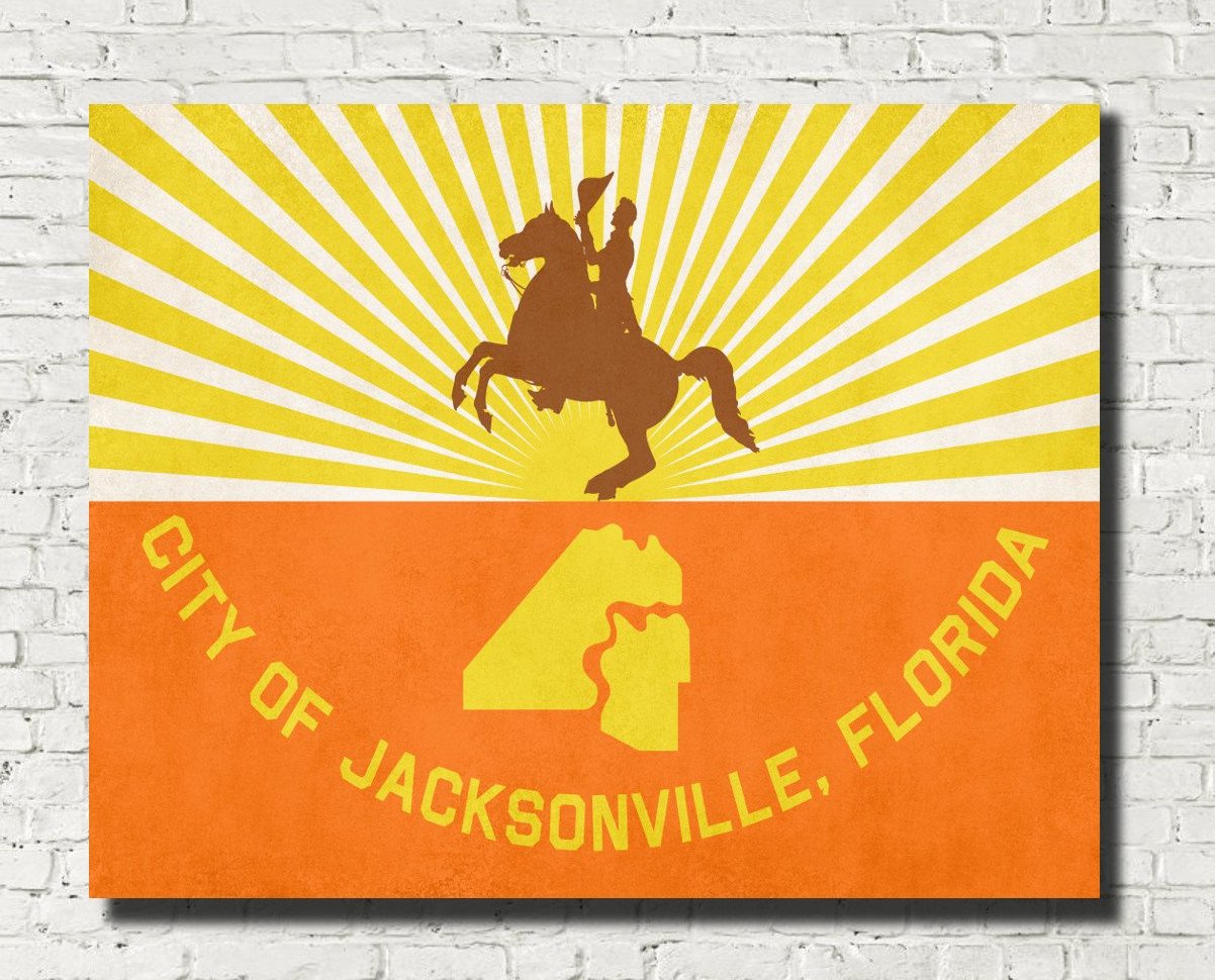 Jacksonville Florida City Flag Print