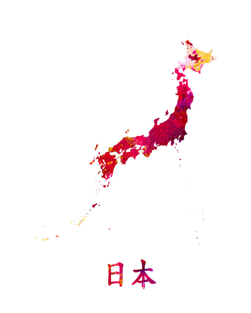 Japan Map Print Outline Wall Map of Japan