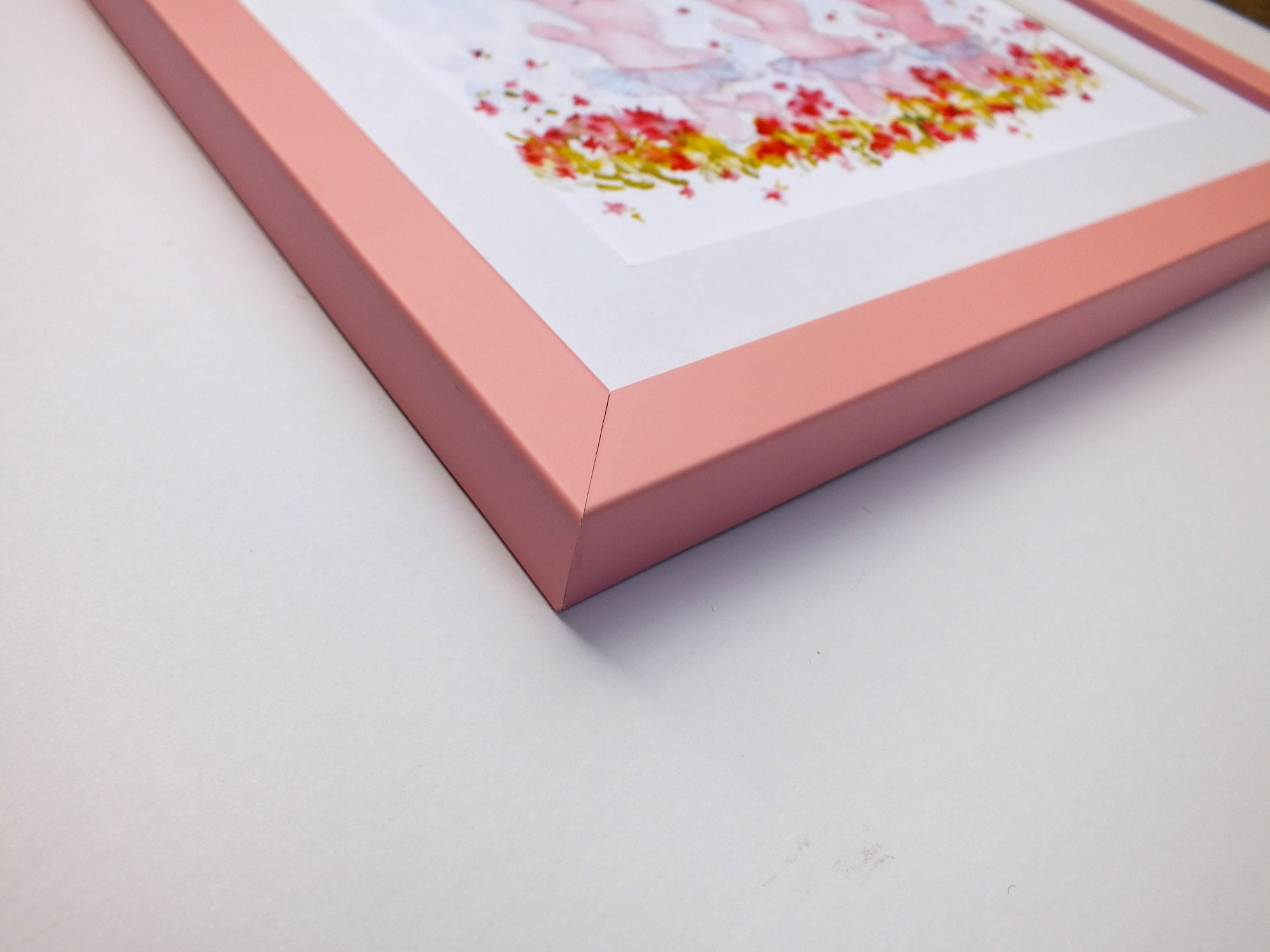 coloured wooden frame corner view