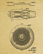 Jet Engine Blueprint Aircraft Patent Print Airplane Poster
