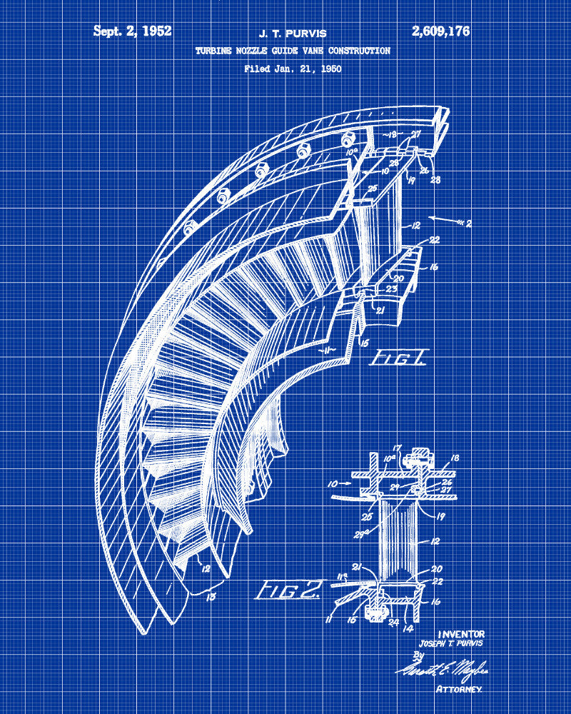 Aircraft Engine Blueprint Aircraft Patent Print Airplane Poster