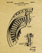 Aircraft Engine Blueprint Aircraft Patent Print Airplane Poster