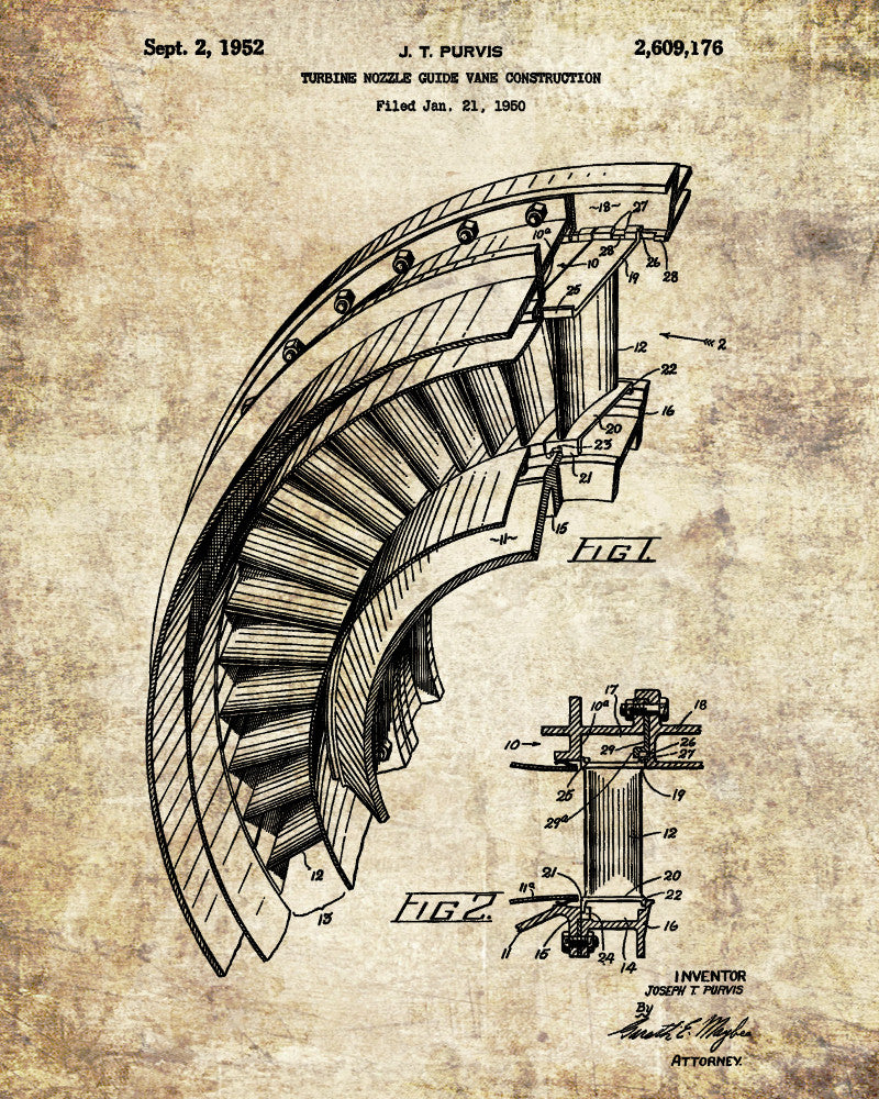 Aircraft Engine Blueprint Aircraft Patent Print Airplane Poster