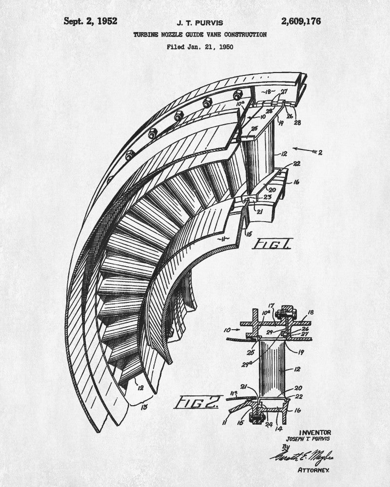 Aircraft Engine Blueprint Aircraft Patent Print Airplane Poster