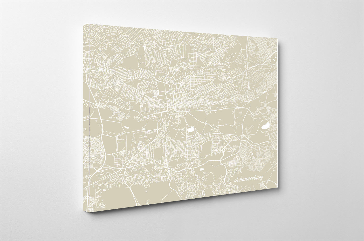 Johannesburg City Street Map Print Feature Wall Art Poster