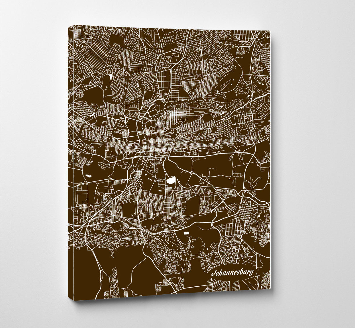 Johannesburg City Street Map Print Feature Wall Art Poster