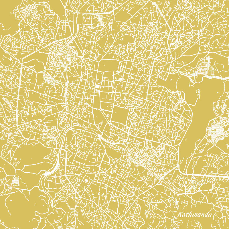 Khatmandu, Nepal Street Map Print Custom Wall Map 7181S