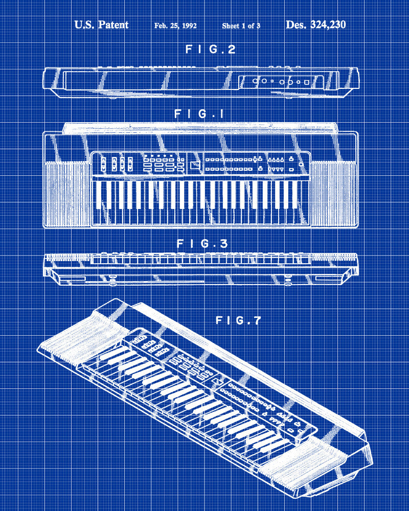 Keyboard Patent Print Music Wall Art Musician Poster