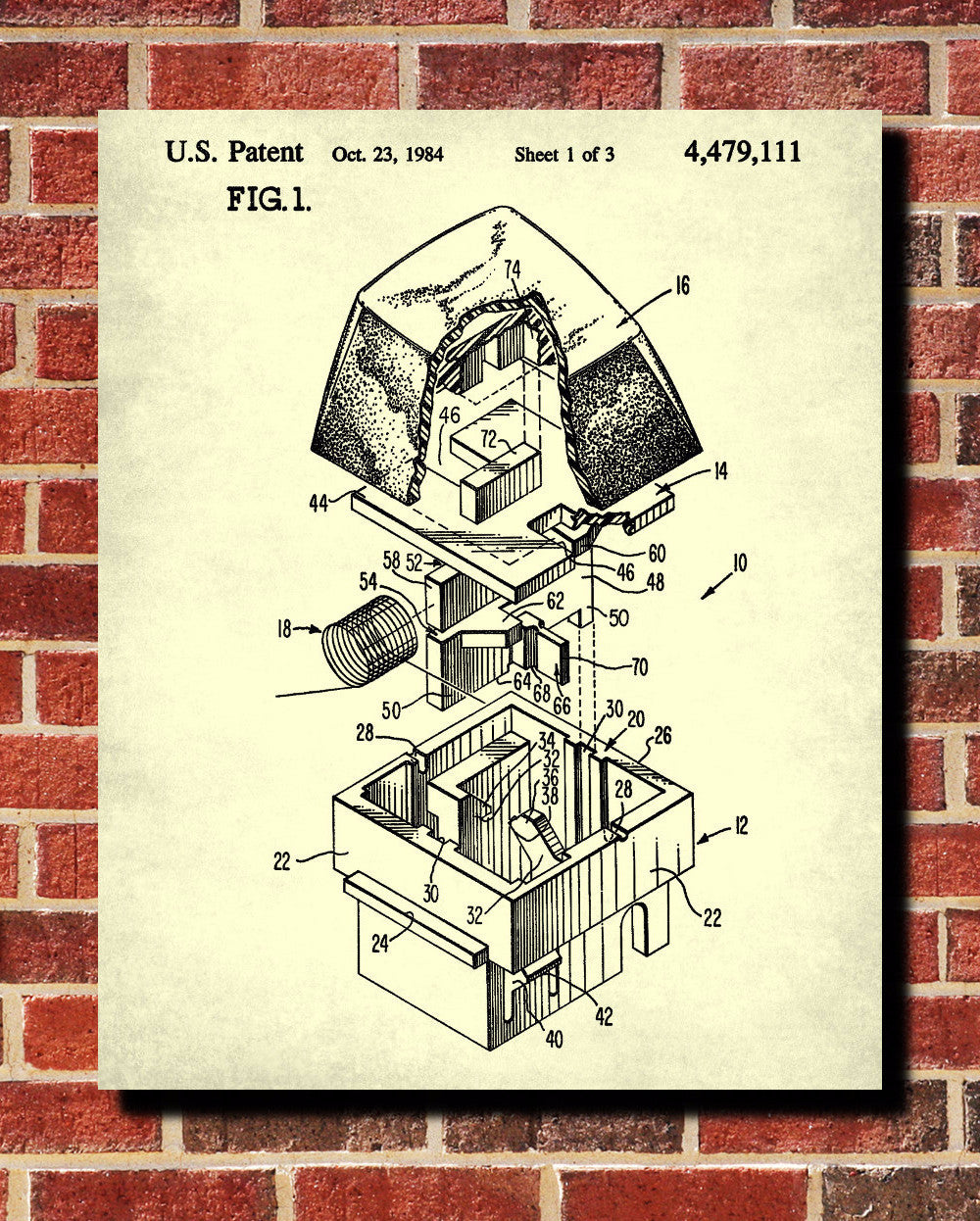 Keyboard Key Patent Print Computer Blueprint Technology Poster - OnTrendAndFab